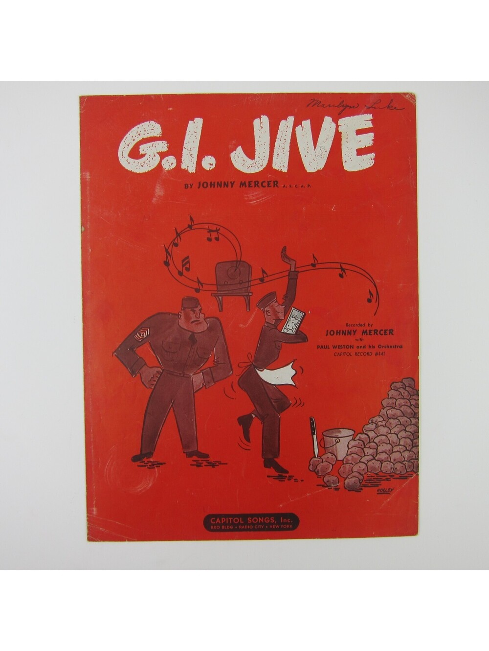 Sheet Music G.I. Jive Johnny Mercer Paul Weston Orchestra WWII WW2 Vintage 1943